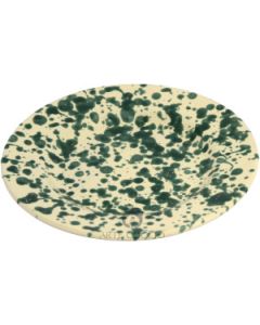Flacher Teller Mit Grünem Spritzdekor 19 cm