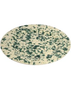 Flacher Teller Mit Grünem Spritzdekor 25 cm