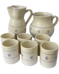 Set Aus Krügen Und Gläsern Linie Sterne