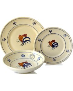 Set da Tavola in Terracotta, Ciotola Gallo 18 pz